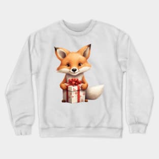 Baby Christmas Fox With Gift Crewneck Sweatshirt